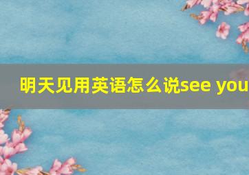 明天见用英语怎么说see you